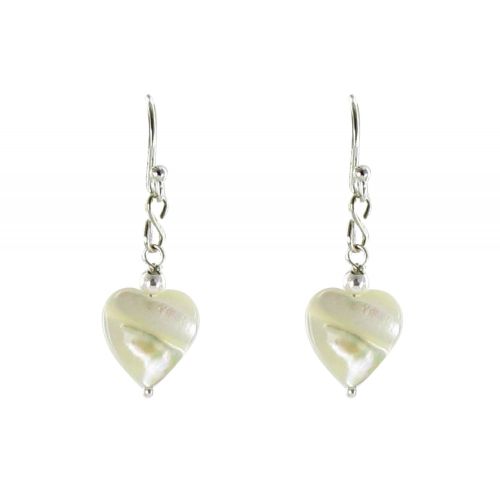 Boucles d'Oreilles Coeurs de Nacre Beige - LES POULETTES BIJOUX - Modalova