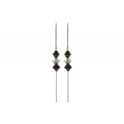 Boucles d'Oreilles Argent Trois Perles de Cristal - LES POULETTES BIJOUX - Modalova