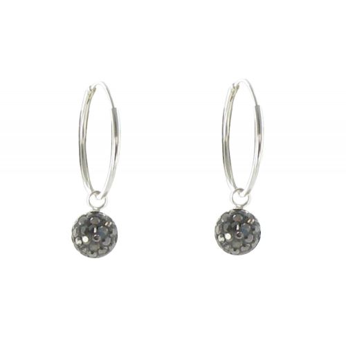 V Boucles d'Oreilles Argent Créoles et Boules à Facettes - LES POULETTES BIJOUX - Modalova