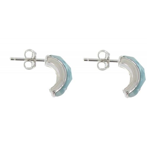 Boucles d'Oreilles Clous Demi-Lune et Oeil de Chat - LES POULETTES BIJOUX - Modalova
