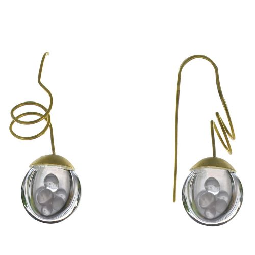 V Boucles d'Oreilles Laiton Bulle et Billes Pâte de Verre Cri - LES POULETTES BIJOUX - Modalova
