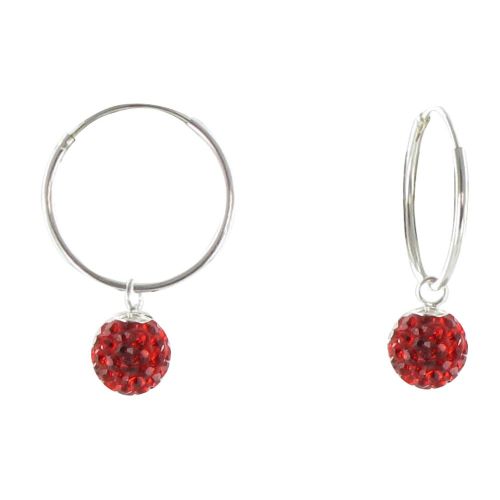 V Boucles d'Oreilles Argent Créoles et Boules à Facettes - LES POULETTES BIJOUX - Modalova