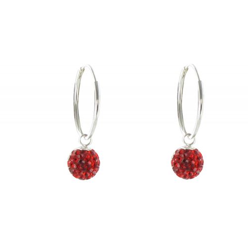 V Boucles d'Oreilles Argent Créoles et Boules à Facettes - LES POULETTES BIJOUX - Modalova