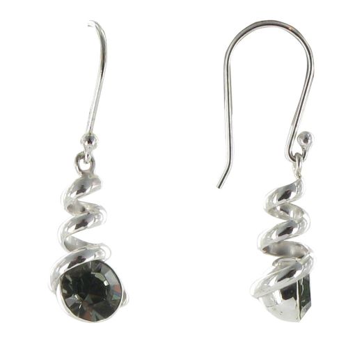 Boucles d'Oreilles Argent 925 Crochet Tourbillon et Strass - LES POULETTES BIJOUX - Modalova
