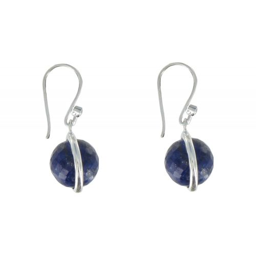 Boucles d'Oreilles Crochet Argent Sphère de Lapis Lazuli - LES POULETTES BIJOUX - Modalova