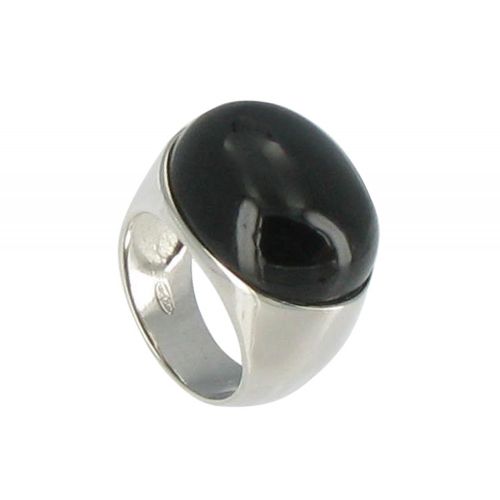 Bague Miroir Argent 925 et Onyx - taille 54 - LES POULETTES BIJOUX - Modalova