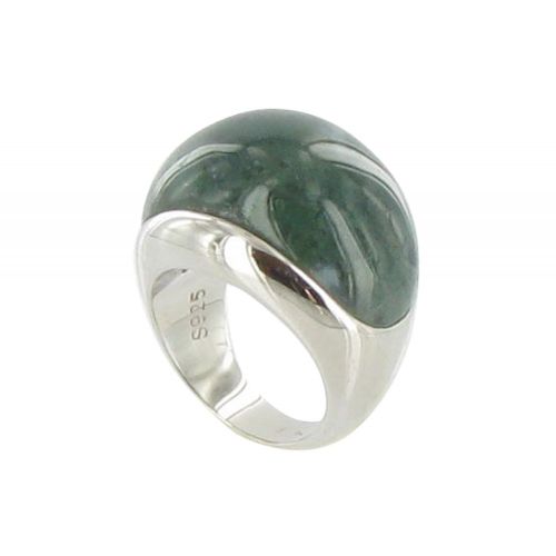 V Bague Argent Dôme Coquille d'Aventurine - LES POULETTES BIJOUX - Modalova