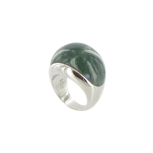 V Bague Argent Dôme Coquille d'Aventurine - LES POULETTES BIJOUX - Modalova