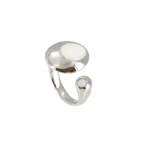 Bague Atoll Argent 925 et Agate Blanche - taille 52 - LES POULETTES BIJOUX - Modalova