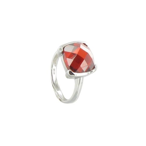 Bague Argent 925 et son Carré de Zirconium Facetée - ta - LES POULETTES BIJOUX - Modalova