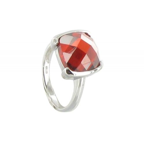 Bague Argent 925 et son Carré de Zirconium Facetée - ta - LES POULETTES BIJOUX - Modalova