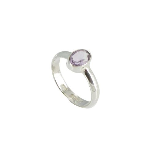 V Bague Argent 925 et son Améthyste Ovale - taille 60 - LES POULETTES BIJOUX - Modalova
