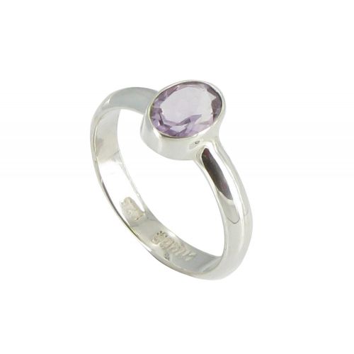 V Bague Argent 925 et son Améthyste Ovale - taille 60 - LES POULETTES BIJOUX - Modalova