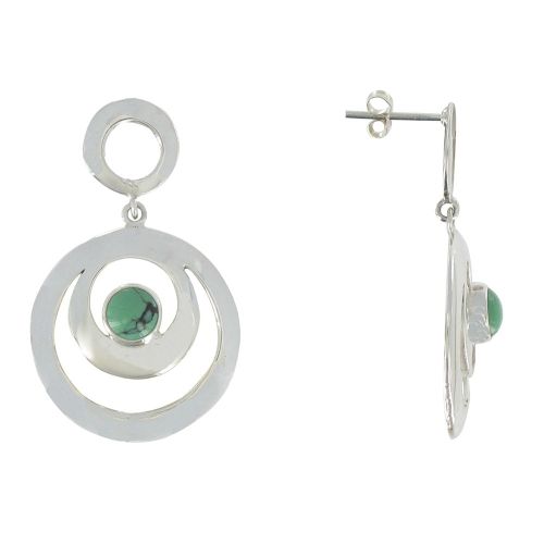 Boucles d'Oreilles Argent 925 Double Cercles et - LES POULETTES BIJOUX - Modalova
