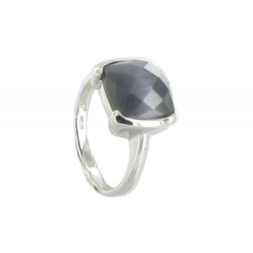 Bague Argent et son Carré Oeil de Chat Facetée - taille - LES POULETTES BIJOUX - Modalova