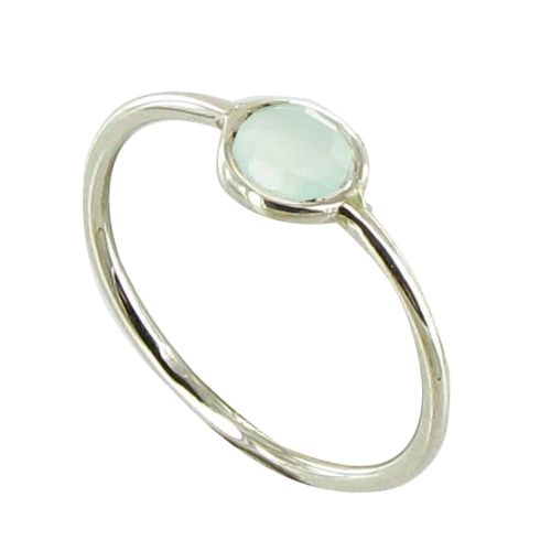 V Bague Argent 925 Demi-Sphère de Calcédoine d'Eau - tai - LES POULETTES BIJOUX - Modalova
