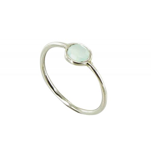 V Bague Argent 925 Demi-Sphère de Calcédoine d'Eau - tai - LES POULETTES BIJOUX - Modalova