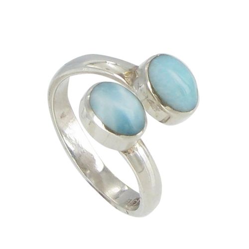 Bague Argent Toi et Moi Larimar - LES POULETTES BIJOUX - Modalova
