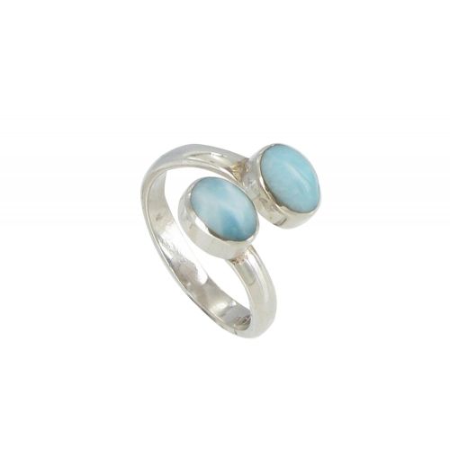 Bague Argent Toi et Moi Larimar - LES POULETTES BIJOUX - Modalova