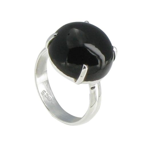 Bague Argent Pavé d'Onyx Serti - taille 54 - LES POULETTES BIJOUX - Modalova