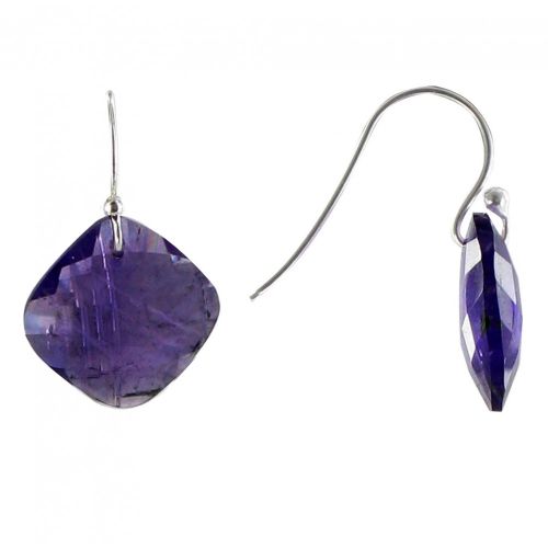 Boucles d'Oreilles Crochet Argent Pavé d'Améthyste - LES POULETTES BIJOUX - Modalova