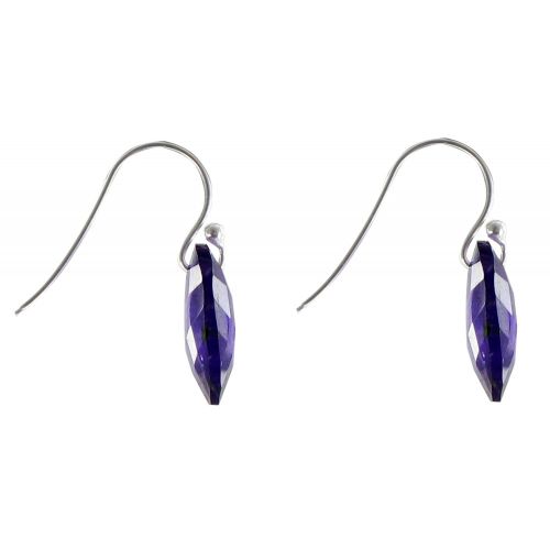 Boucles d'Oreilles Crochet Argent Pavé d'Améthyste - LES POULETTES BIJOUX - Modalova