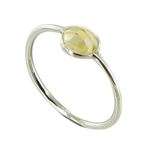 Bague Argent 925 Demi-Sphère de Citrine - taille 58 - LES POULETTES BIJOUX - Modalova