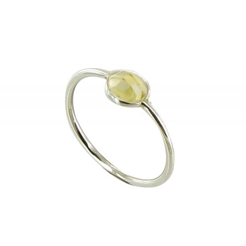 Bague Argent 925 Demi-Sphère de Citrine - taille 56 - LES POULETTES BIJOUX - Modalova