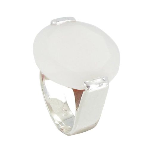 Bague Argent Joyau d'Agate Blanche - taille 50 - LES POULETTES BIJOUX - Modalova