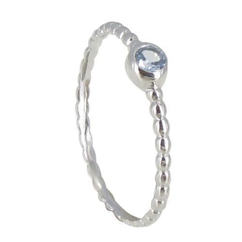 Bague Argent Anneau de Billes et Strass Ciel - taille 54 - LES POULETTES BIJOUX - Modalova