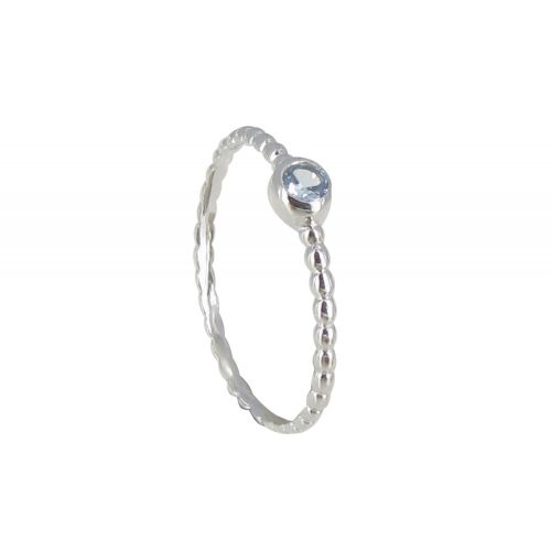 Bague Argent Anneau de Billes et Strass Ciel - taille 54 - LES POULETTES BIJOUX - Modalova