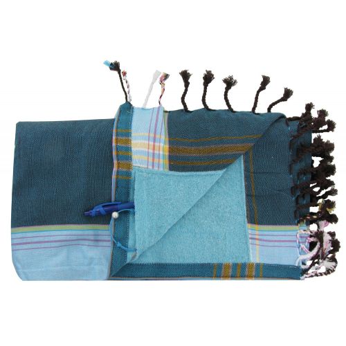BIJOUX - V Kikoy Serviette Plage Coton Couleur Bleu Eponge d - LES POULETTES - Modalova