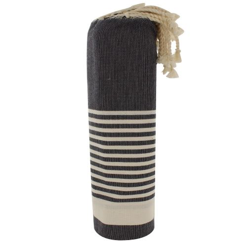 BIJOUX - Fouta Drap Plage et Hammam Coton Rayé Blanc - LES POULETTES - Modalova