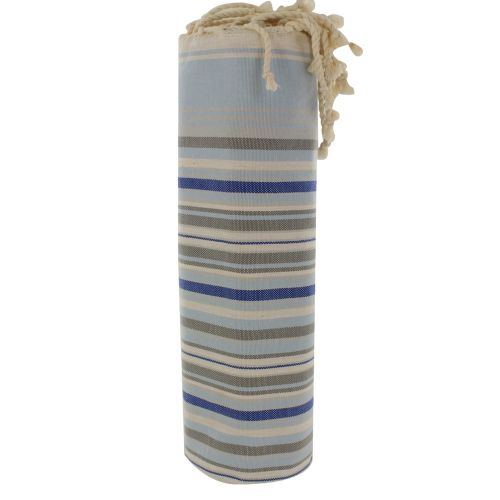 BIJOUX - V Fouta Drap Plage et Hammam Coton Rayé et Gris - LES POULETTES - Modalova