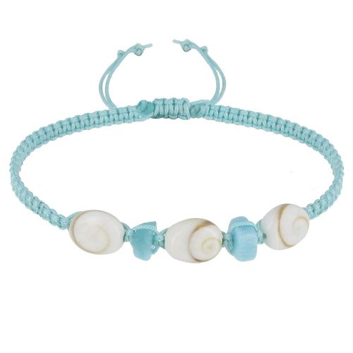 Bracelet Lien Tréssé Pavés de Larimar et Trois Oeil de Ste Lu - LES POULETTES BIJOUX - Modalova