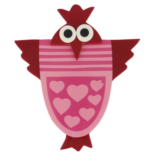 Broche Poulette Résine Fuchsia et Rouge - LES POULETTES BIJOUX - Modalova