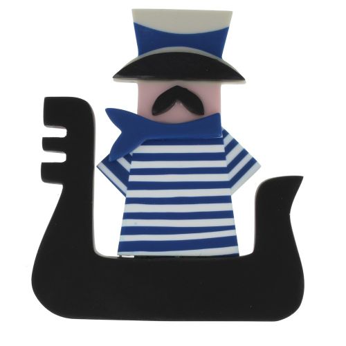 Broche Gondolier Résine - LES POULETTES BIJOUX - Modalova