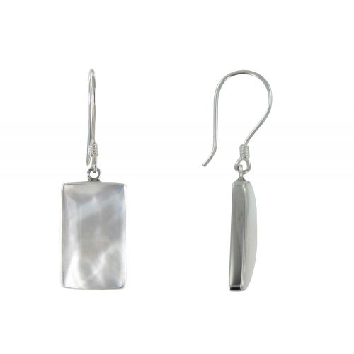Boucles d'Oreilles Argent Rectangle de Nacre - LES POULETTES BIJOUX - Modalova