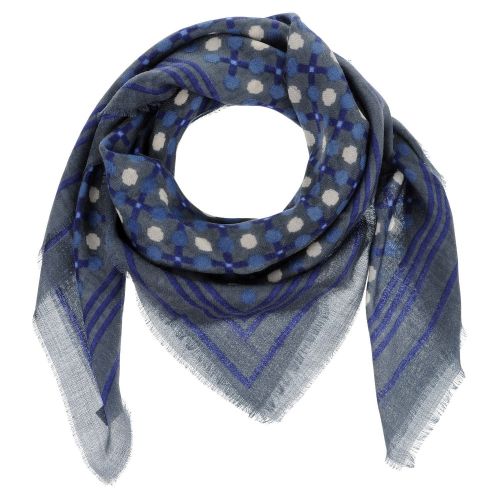BIJOUX - V Foulard Laine Marine Pois Blancs - LES POULETTES - Modalova