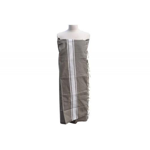 BIJOUX - Fouta Drap Plage et Hammam Coton Couleur Kaki - LES POULETTES - Modalova