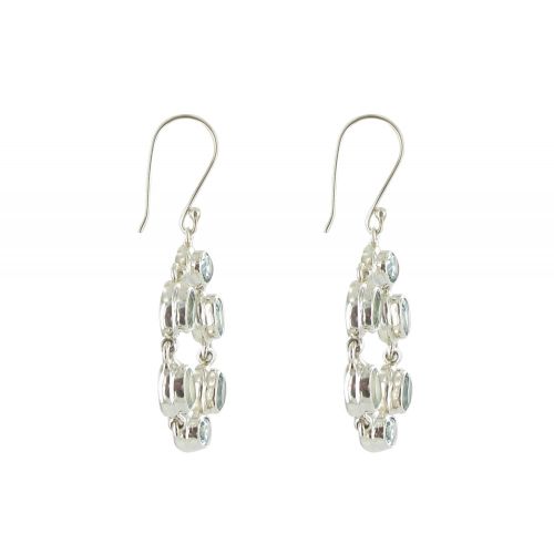 V Boucles d'Oreilles Argent et Cercles de Six Topazes - LES POULETTES BIJOUX - Modalova
