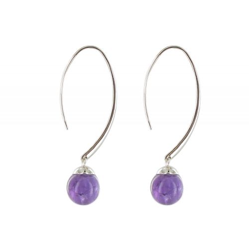 Boucles d'Oreilles Grandes Billes d'Améthyste - LES POULETTES BIJOUX - Modalova