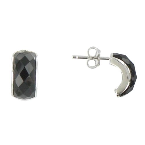 V Boucles d'Oreilles Clous Demi-Lune et Onyx - LES POULETTES BIJOUX - Modalova