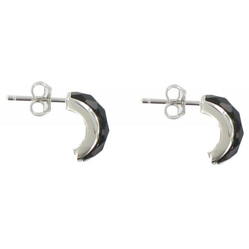 V Boucles d'Oreilles Clous Demi-Lune et Onyx - LES POULETTES BIJOUX - Modalova