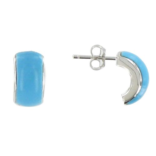V Boucles d'Oreilles Clous Demi-Lune et Zirconium - LES POULETTES BIJOUX - Modalova