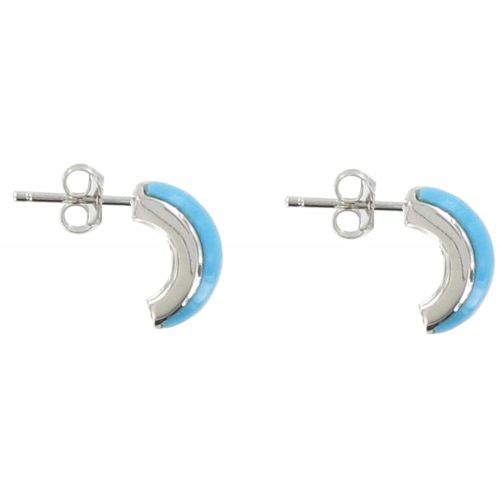 V Boucles d'Oreilles Clous Demi-Lune et Zirconium - LES POULETTES BIJOUX - Modalova