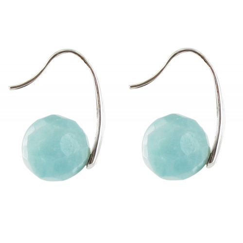 V Boucles d'Oreilles Argent Une Perle d'Amazonite Facetée - LES POULETTES BIJOUX - Modalova