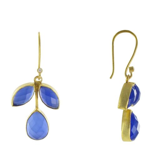V Boucles d'Oreilles Argent Doré Crochet Tige de Feuilles de - LES POULETTES BIJOUX - Modalova