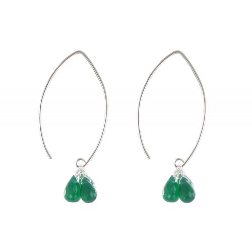 Boucles d'Oreilles Argent 3 Gouttes Facettées d'Onyx - LES POULETTES BIJOUX - Modalova