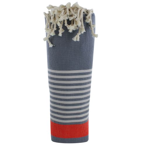 BIJOUX - Fouta Drap Plage et Hammam Coton Couleur Rayé Corail et - LES POULETTES - Modalova